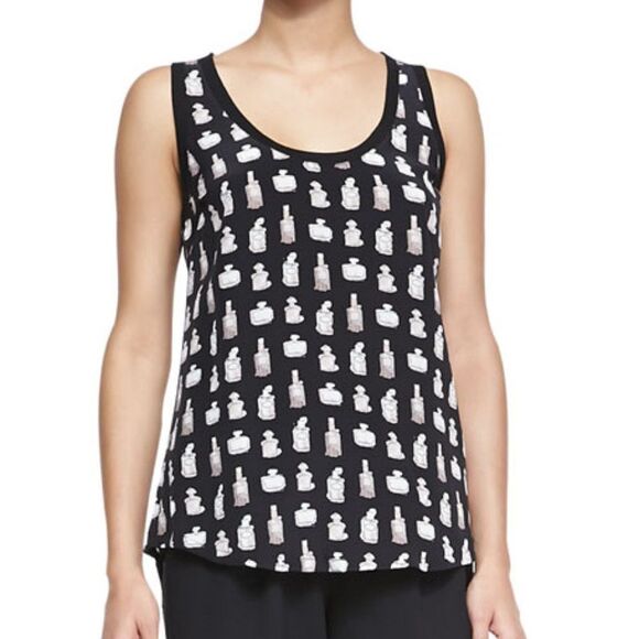 JOIE | 'Rain' 100% Silk Feather Print Sleeveless Top - size XS in Mauve - Picture 12 of 13